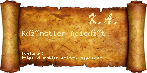 Künstler Acicét névjegykártya
